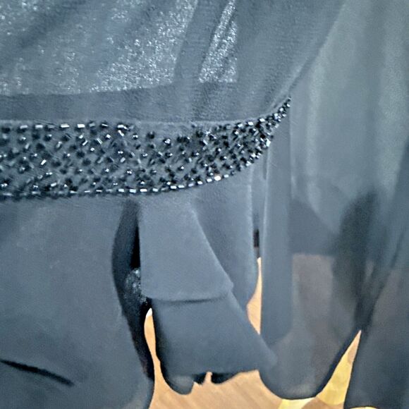 Studio One Kimono Womens 14 Black Sheer Flare Sleeve Whimsical Goth Fairy Y2K - Picture 6 of 11